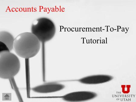 Accounts Payable Procurement-To-Pay Tutorial. What we do Expenditure Review Department/Vendor Relations Voucher Processing Payment Processing Audit -1099.