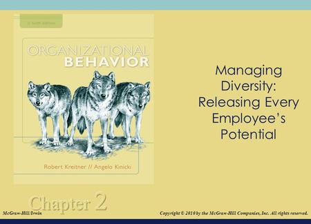 © 2008The McGraw-Hill Companies, Inc. All rights reserved. Managing Diversity: Releasing Every Employee’s Potential Copyright © 2010 by the McGraw-Hill.