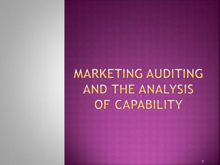 1  An audit plays a vital role in imparting knowledge about the market and its environment.  It is a tool for recording and analyzing information.