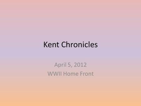 Kent Chronicles April 5, 2012 WWII Home Front. AWS Volunteers scanned the skies for Japanese Aircraft. This isn’t the one in Kent, but from a small town.