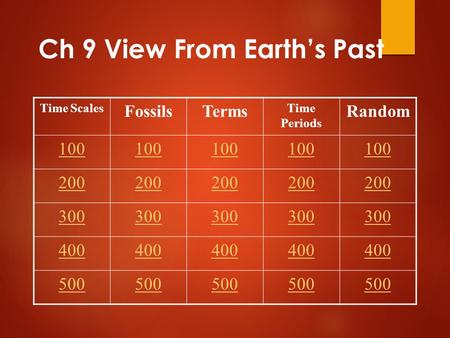 Ch 9 View From Earth’s Past