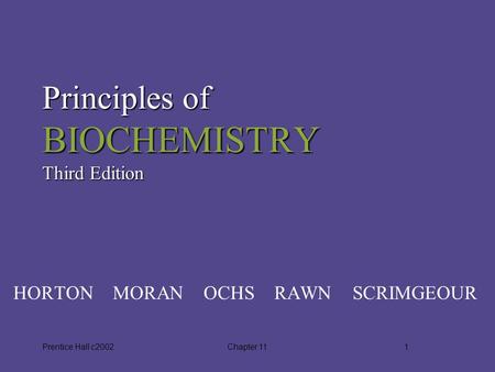 Principles of BIOCHEMISTRY Third Edition