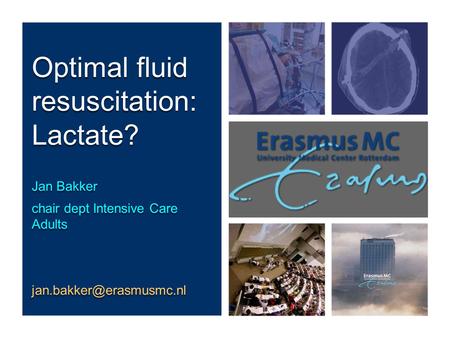 Optimal fluid resuscitation: Lactate?