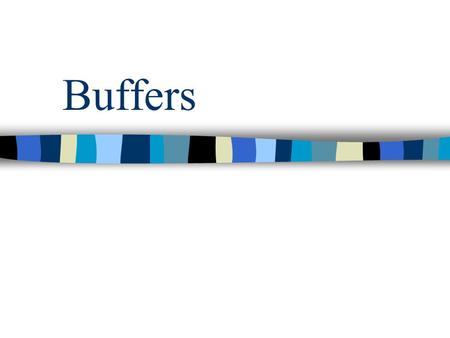 Buffers. Buffered Solutions. A buffered solution is one that resists a change in its pH when either hydroxide ions or protons (H 3 O + ) are added. Very.