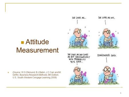 Attitude Measurement (Source: W.G Zikmund, B.J Babin, J.C Carr and M. Griffin, Business Research Methods, 8th Edition, U.S, South-Western Cengage Learning,