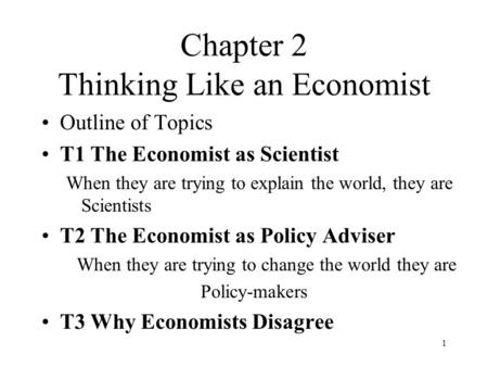 Chapter 2 Thinking Like an Economist