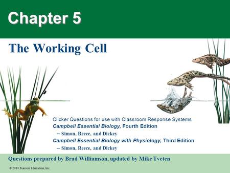 Chapter 5 The Working Cell.