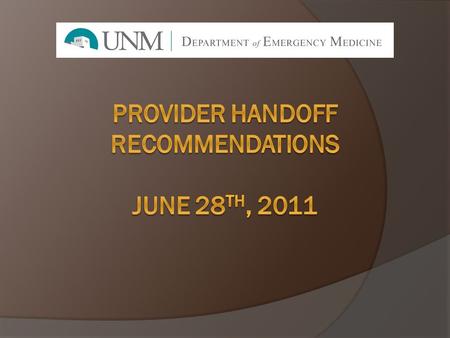 Why Are We Doing This?  ACGME is mandating that all residency programs “monitor and ensure effective, structured handover processes in order to facilitate.