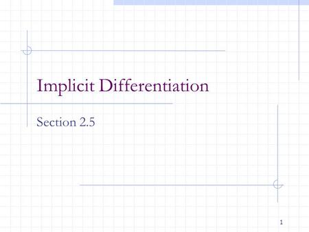 Implicit Differentiation