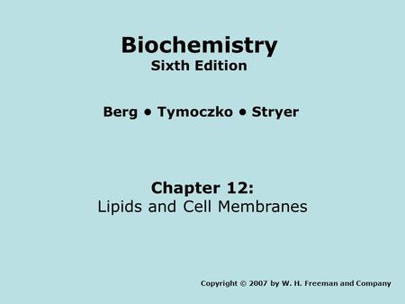 Biochemistry Sixth Edition