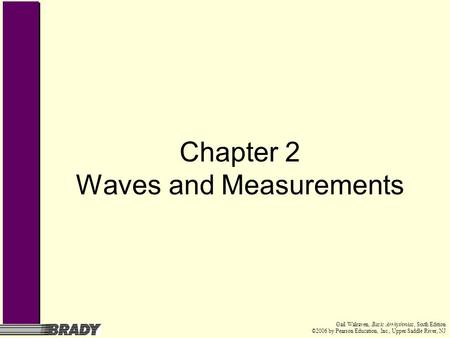 Chapter 2 Waves and Measurements