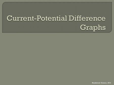 Noadswood Science, 2012.  To understand current-potential difference graphs Wednesday, May 13, 2015.