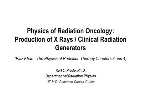 Department of Radiation Physics