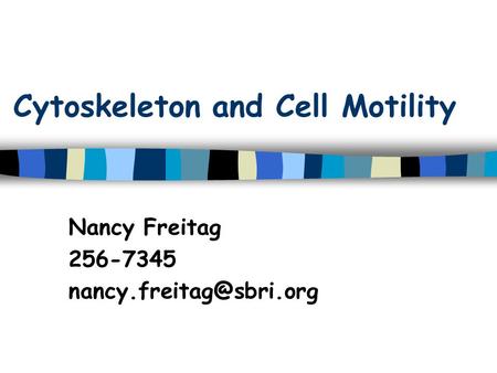 Cytoskeleton and Cell Motility