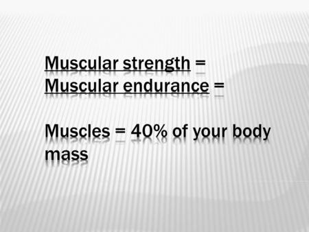 Muscle fibers (cells) Myofibrils Myofilaments Actin Myosin Sliding Filament Theory of Muscle Contraction Hypertrophy = Atrophy=