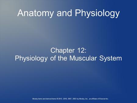 Anatomy and Physiology