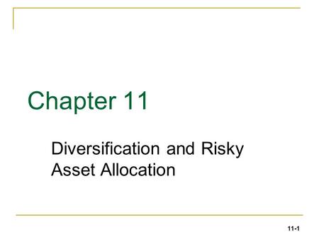 Diversification and Risky Asset Allocation