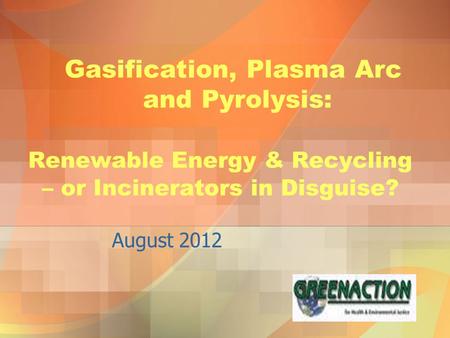 Gasification, Plasma Arc