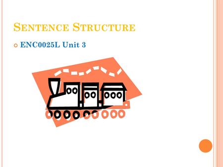 S ENTENCE S TRUCTURE ENC0025L Unit 3 S ENTENCE T YPES Simple Compound Complex Compound- Complex.