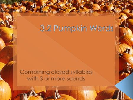  The words in 3.2 are similar to the words in 3.1, except 3.1 had no words with blends. How many syllables are in this word?  Where is the blend in.