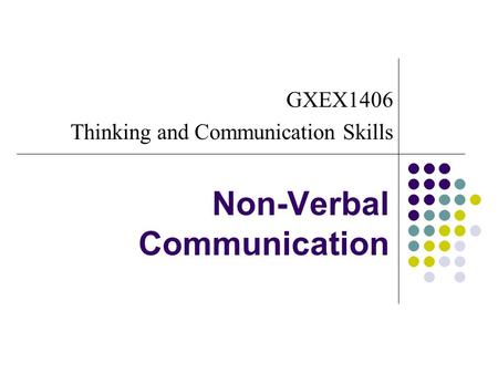 Non-Verbal Communication