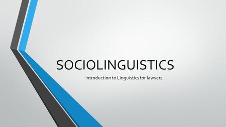 Introduction to Linguistics for lawyers