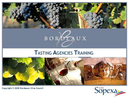 Copyright © 2008 Bordeaux Wine Council T ASTING A GENCIES T RAINING.