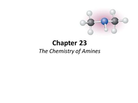 Chapter 23 The Chemistry of Amines