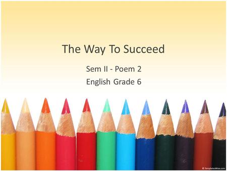 Sem II - Poem 2 English Grade 6