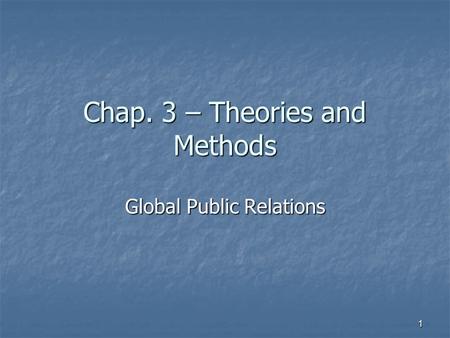 Chap. 3 – Theories and Methods