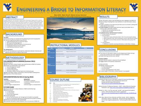 The NEED  Technical writing is an essential skill for developing and practicing engineers.  Freshman Engineering students have difficulty  Understanding.