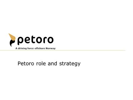 Petoro role and strategy