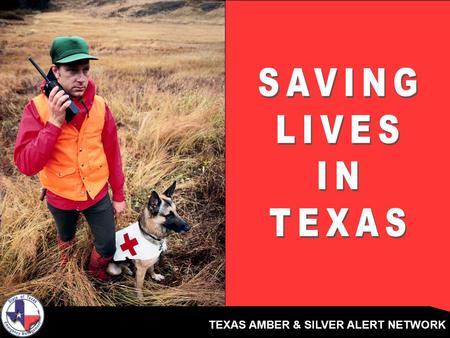 TEXAS AMBER & SILVER ALERT NETWORK. PRESENTER INFORMATION Sam Allen State AMBER/Silver Alert Coordinator Governor’s Division of Emergency Management (512)