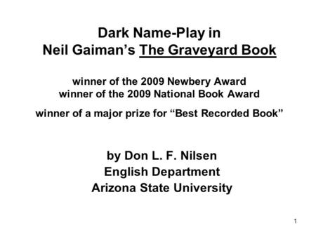 by Don L. F. Nilsen English Department Arizona State University