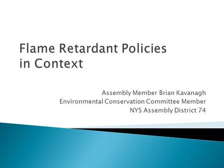 Assembly Member Brian Kavanagh Environmental Conservation Committee Member NYS Assembly District 74.