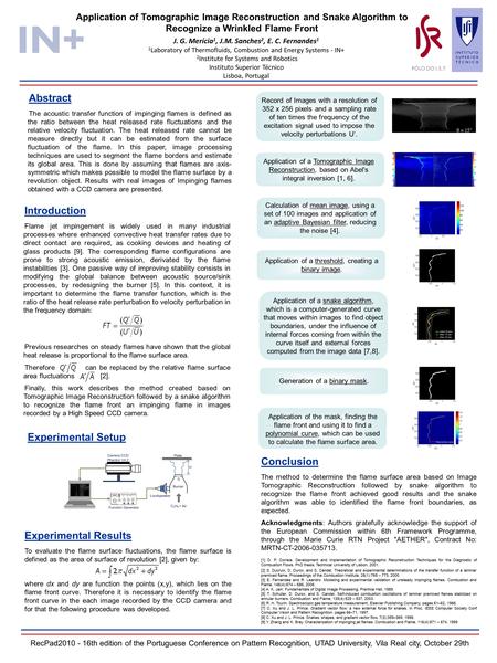 Experimental Results To evaluate the flame surface fluctuations, the flame surface is defined as the area of surface of revolution [2], given by: where.