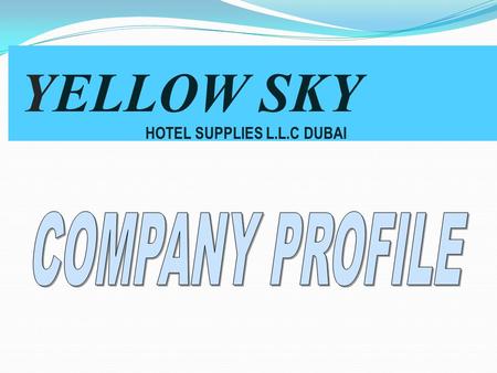 YELLOW SKY HOTEL SUPPLIES L.L.C DUBAI COMPANY PROFILE.