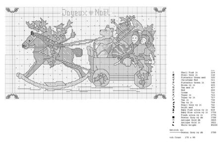 Back Stitch 317: Roof of shed, fence, handle on rake. 3371: Rest of shed, basket, verse, chairs, table, jug, glasses, flower pots. 319: Flower stems,