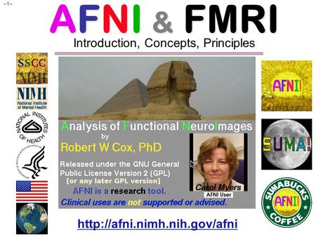 AFNI & FMRI Introduction, Concepts, Principles