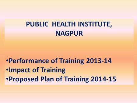 PUBLIC HEALTH INSTITUTE,