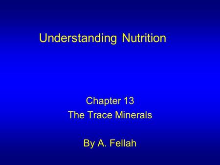 Understanding Nutrition