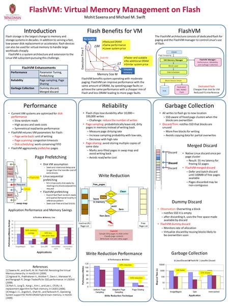 FlashVM: Virtual Memory Management on Flash Mohit Saxena and Michael M. Swift Introduction Flash storage is the largest change to memory and storage systems.