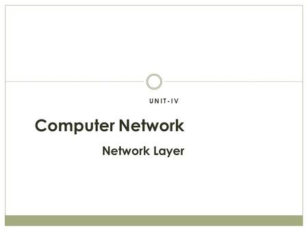 UNIT-IV Computer Network Network Layer. Network Layer Prepared by - ROHIT KOSHTA In the seven-layer OSI model of computer networking, the network layer.