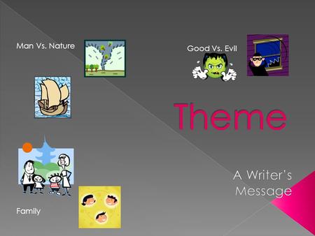 Family Man Vs. Nature Good Vs. Evil. Part of your job as a reader is to understand what the writer is trying to say. Writers seldom come right out and.