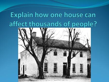 Levi Coffin was born in 1798 in North Carolina. Levi’s family were members of the Society of Friends (Quakers). First act that led him to abolitionism.