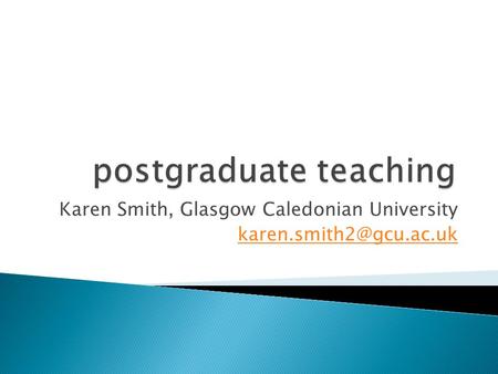 Karen Smith, Glasgow Caledonian University