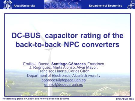 DC-BUS capacitor rating of the back-to-back NPC converters