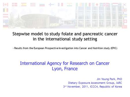 Stepwise model to study folate and pancreatic cancer in the international study setting - Results from the European Prospective Investigation into Cancer.