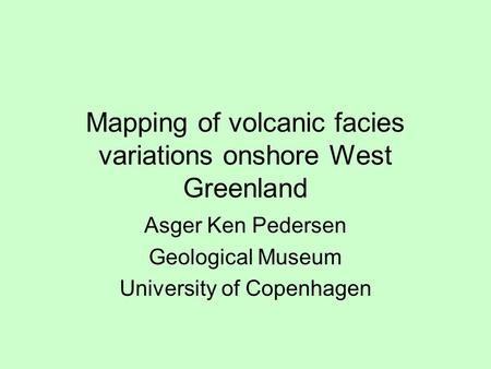 Mapping of volcanic facies variations onshore West Greenland