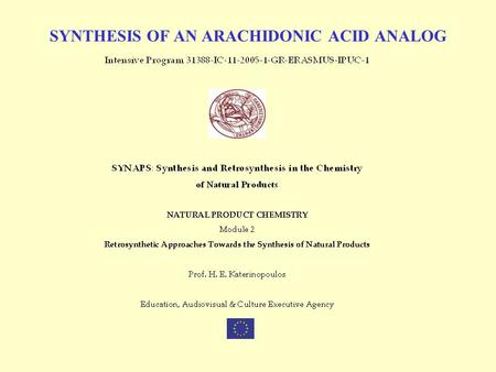 SYNTHESIS OF AN ARACHIDONIC ACID ANALOG. Arachidonic Acid Cascade The biological actions of arachidonic acid have essentially been attributed to the conversion.